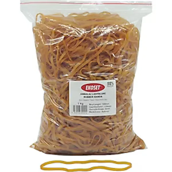 Ekoset 180x3mm Geniş Kauçuk Paket Ambalaj Kasa Lastiği 18'lik 1Kg