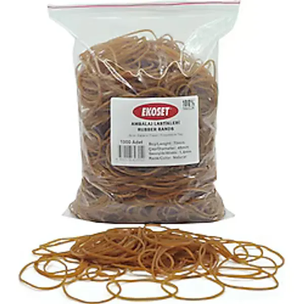 Ekoset 70mm Kauçuk Paket Ambalaj Para Lastiği 1000 Adet