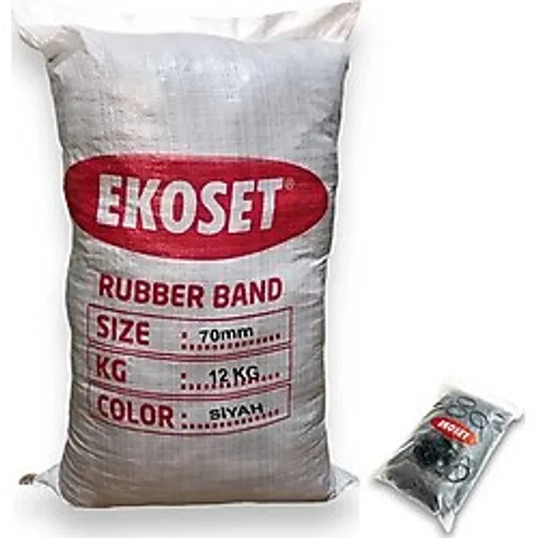 Ekoset 70mm Siyah Renkli Kauçuk Paket Ambalaj Lastiği 12Kg Koli