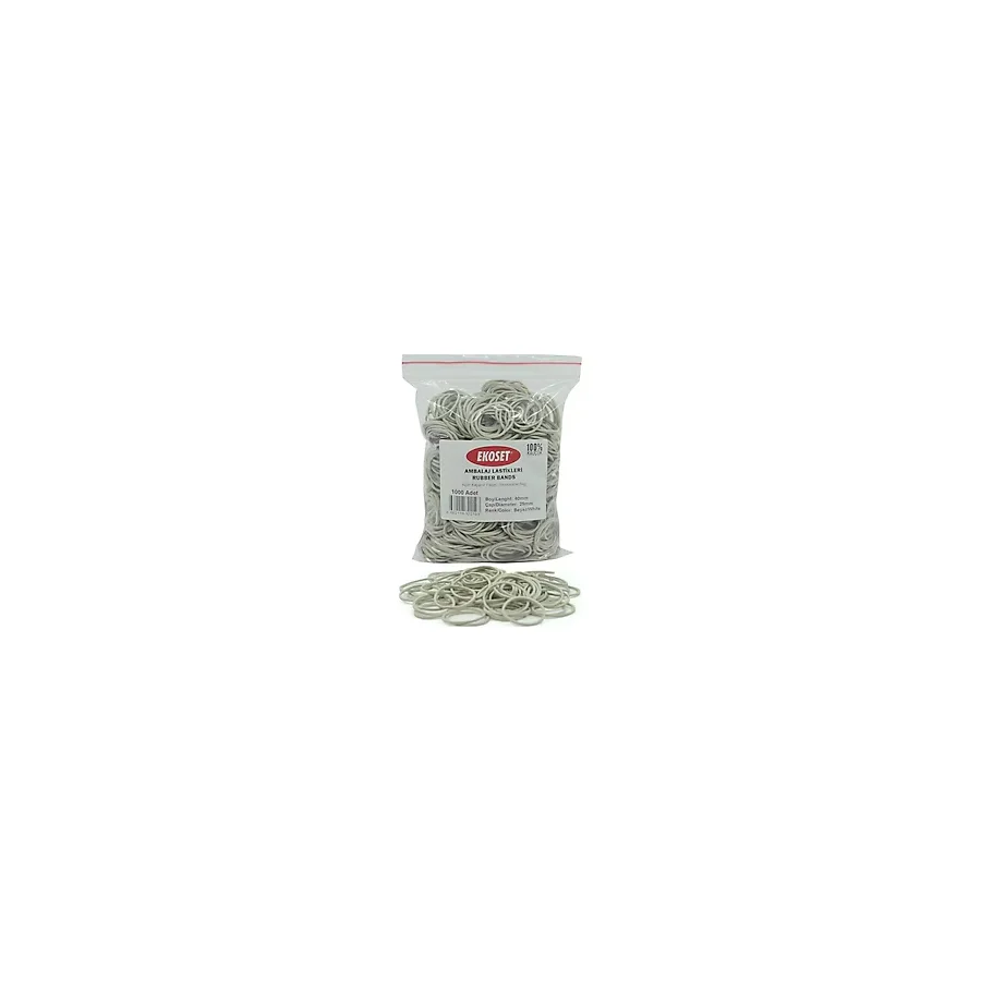 Ekoset Beyaz Paket Ambalaj Toka Para Lastiği 1000 Adet 40Mm