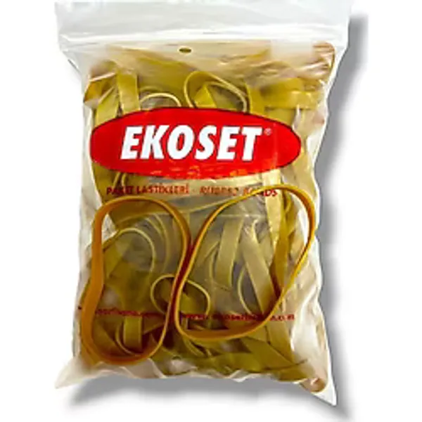 Ekoset Geniş Kauçuk Ambalaj Kasa Lastiği 120 x 3 mm 500'LÜ Doğal Renkli Dayanıklı Sarf Malzemeleri