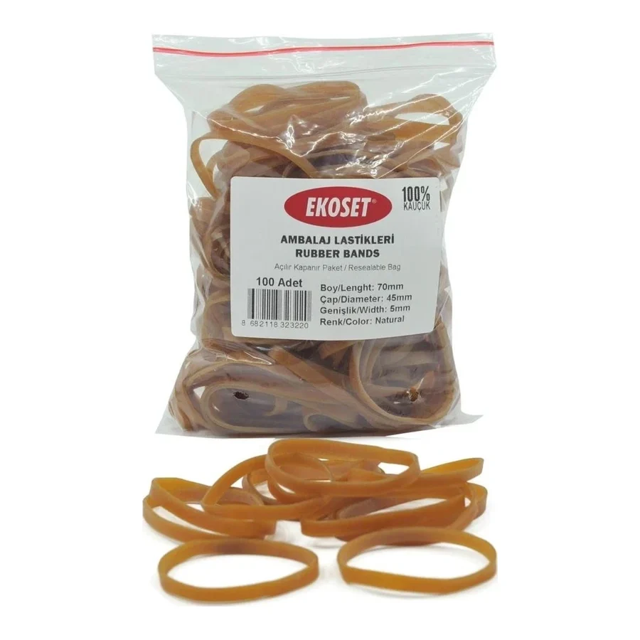 Ekoset Geniş Kauçuk Paket Ambalaj Kasa Lastiği 70x5mm 100 adet