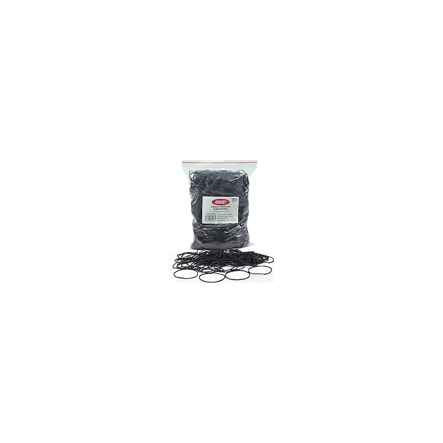 Ekoset Siyah Paket Ambalaj Para Lastiği 1000 Adet 70mm