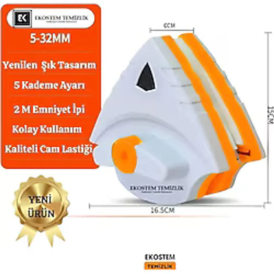 Ekostem Mıknatıslı Çift Cam Pencere Silme Aparatı Bej