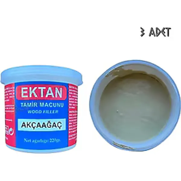 Ektan Masif Ve Ahşap Tamir Macunu Akçaağaç 220 Gr. - 3 Adet Akçaağaç