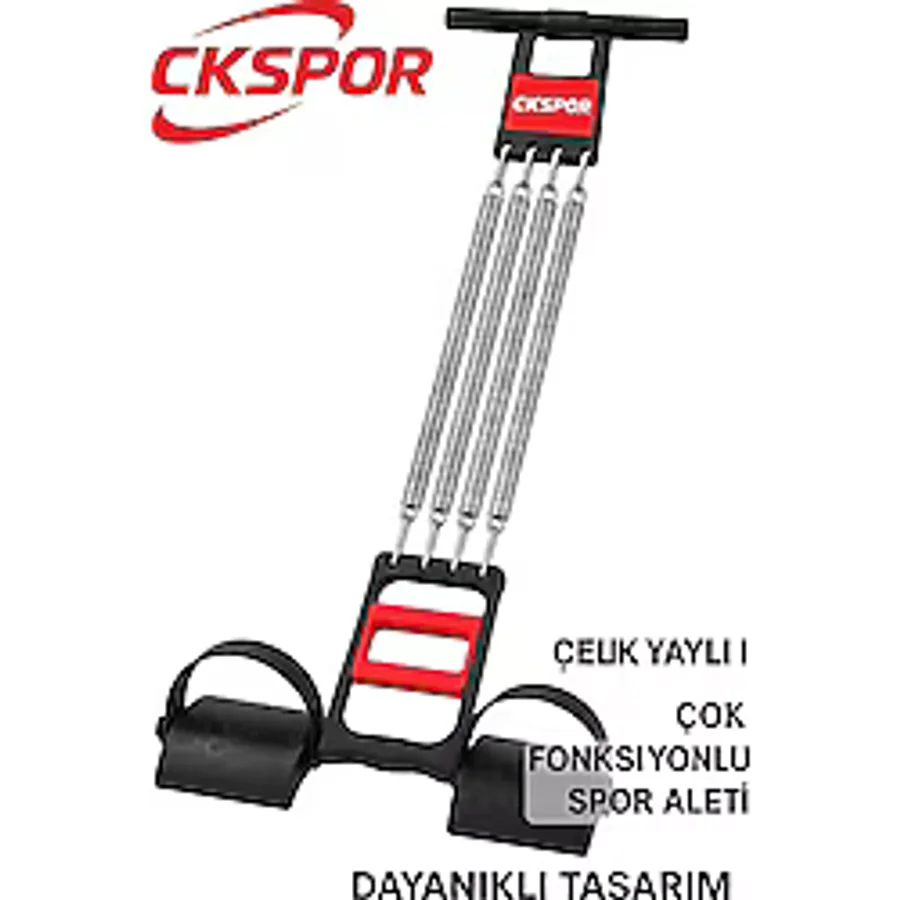 El Ayak Göğüs Yayı - 5 Çelik Yaylı Çok Fonksiyonlu Fitness Ve Evde Spor Egzersiz Aleti
