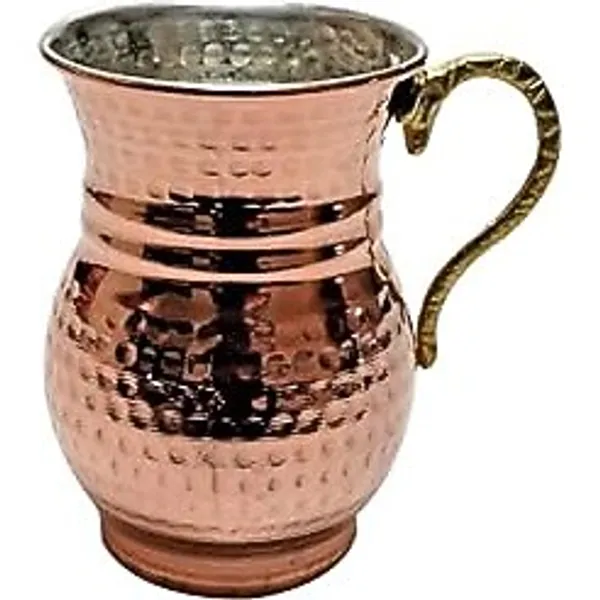 El Dövmesi Bakır Ayran Bardağı, Geleneksel İçecek Bardağı, 9,5 cm (Bakır, 1 adet)