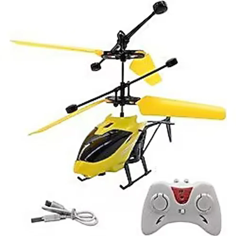 El Sensörlü Helikopter Uzaktan Kumandalı Şarjlı Drone 20CM - Sarı