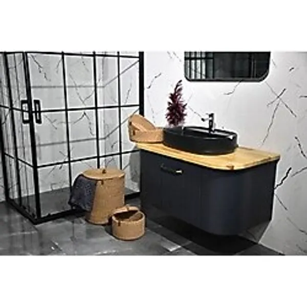 Elarque Çamaşır Sepeti Jüt Hasır Banyo Seti, ve Dekoratif Aksesuarlar
