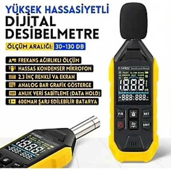Elarque Fdm-01 Dijital Gürültü Desibel Ölçer, Hassas ve Kullanışlı Ölçüm Cihazı