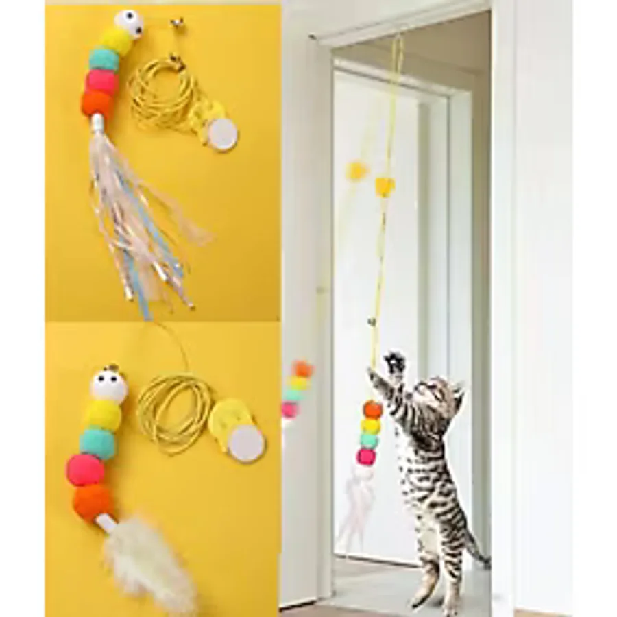 Elastik Yapışkanlı Kedi Oyun Oltası
