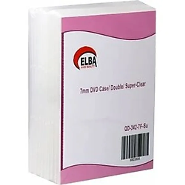 Elba Boş Dvd Kabı Çiftli Şeffaf 7Mm Qd-342.7F-(xxx6 Adetxxx)