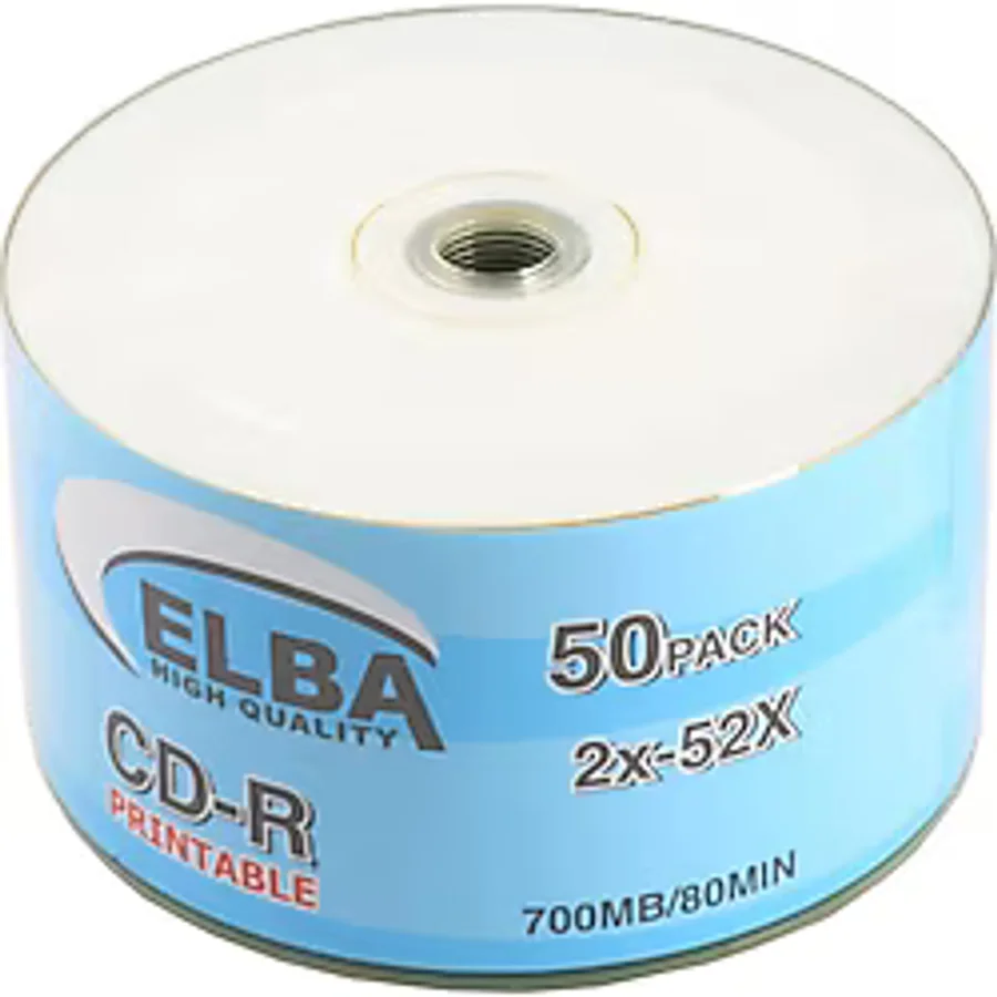 Elba Printable CD-R 700 MB 80 DK 56X 50'li Shrink Boş CD