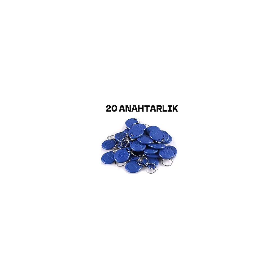 Electrimax Manyetik Anahtarlık -20 Adet Rfid Keyfob Göstergeç Anahtarlık 125 Khz Proximity - Mavi
