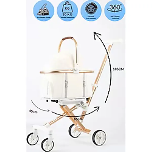 Electron Kedi Köpek Arabası & Puseti - Katlanabilir Evcil Hayvan Taşıma Arabası Pet Stroller 100