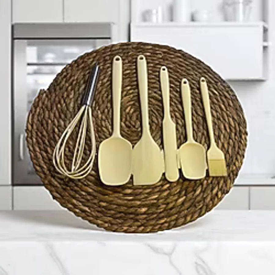 Elegant 6 Parça Silikon Servis Seti Takımı Krem
