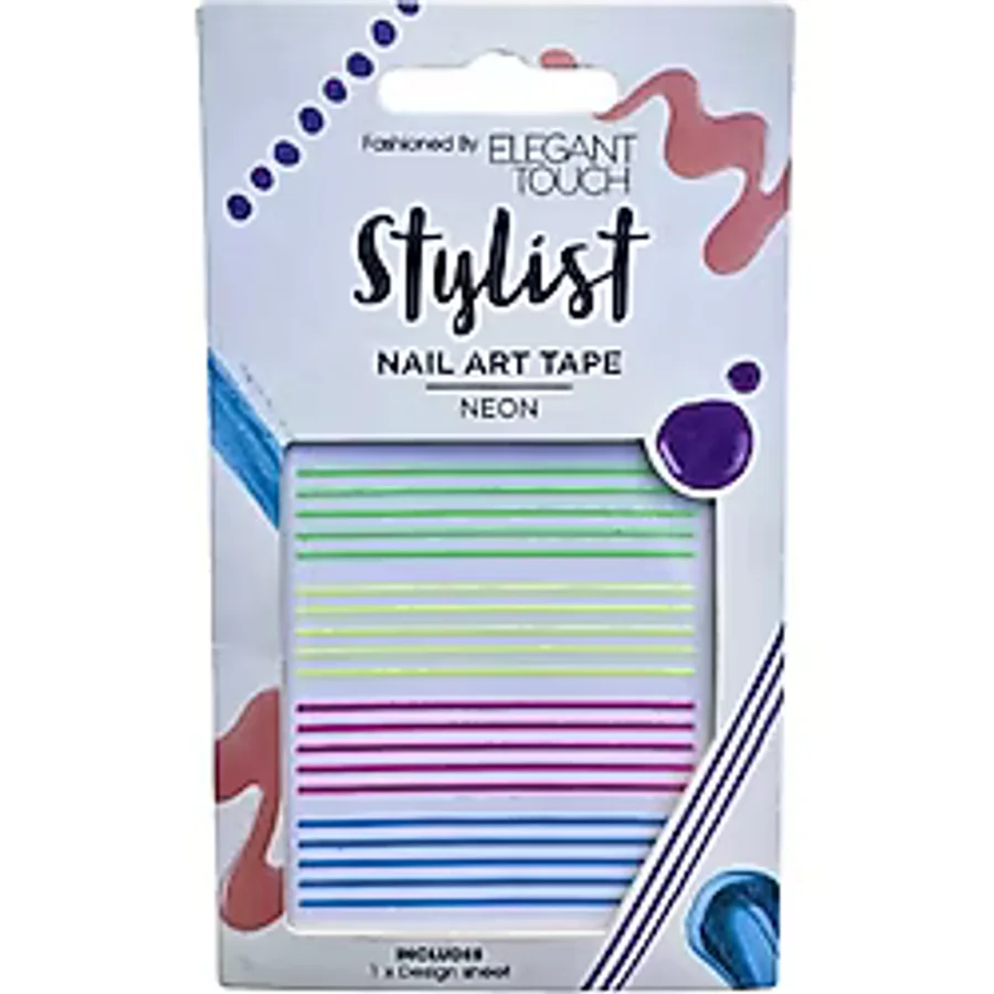 Elegant Touch Neon Tırnak Sticker Seti - Renkli Şerit Bant