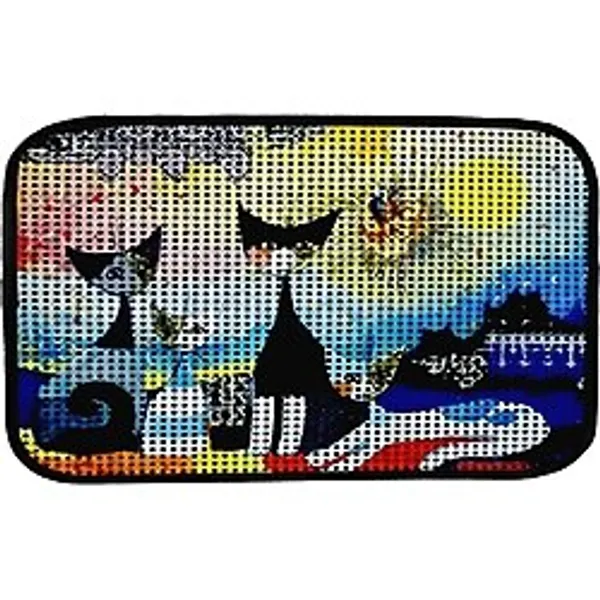Elekli Desenli Kedi Tuvalet Önü Paspası 60 x 45 cm Gece