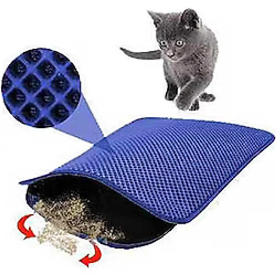 Elekli Kedi Tuvalet Önü Paspası 50 X 60 Cm Mavi