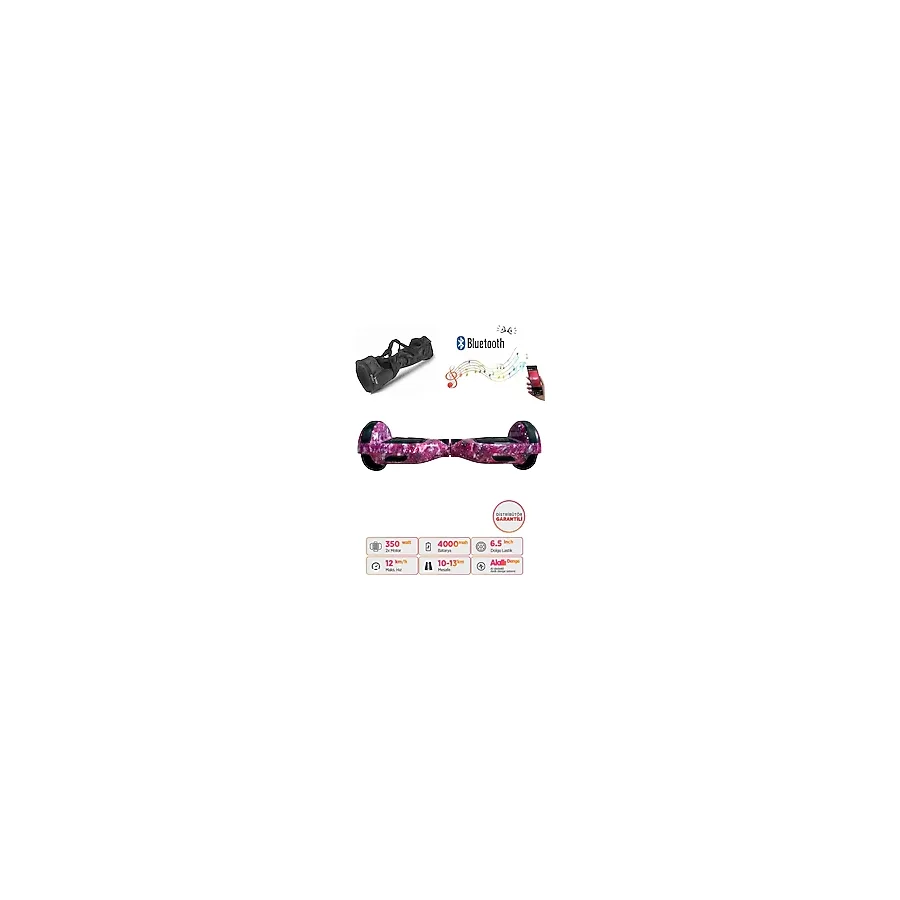 Elektrikli Kaykay Hoverboard Bluetooth Hoparlörlü 6.5 Inch Grafiti Desenli Çanta Hediye D13