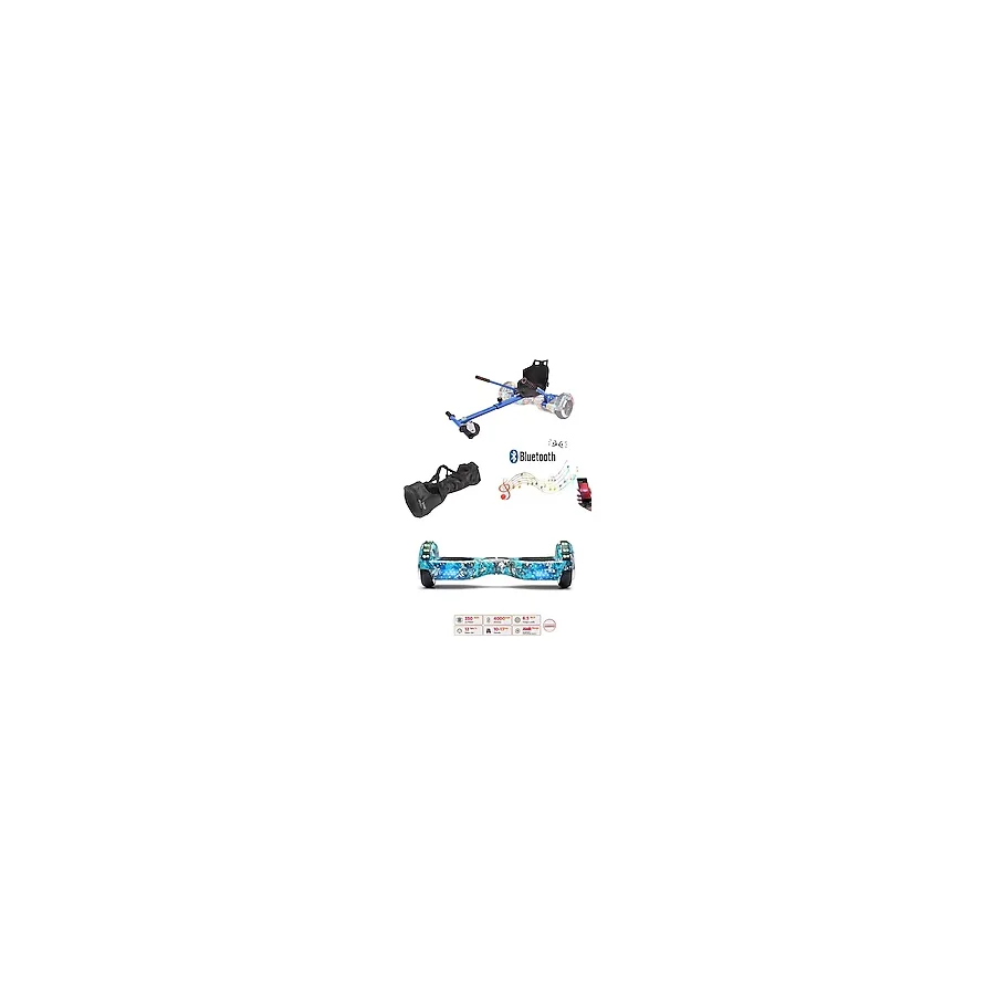 Elektrikli Kaykay Scooter Akıllı Denge Hoverboard + Hoverkart + Çanta Full Ledli Extrem Paket D20