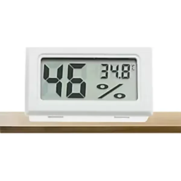Elektromall Mini LCD Dijital Elektronik Termometre Higrometre Sıcaklık Nem Ölçer (Kablosuz) - Beyaz