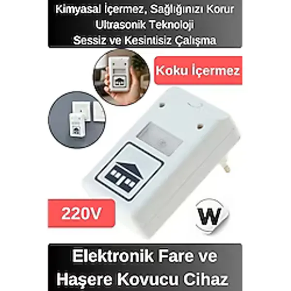 Elektronik Fare ve Haşere Kovucu Cihaz 220V Koku Duman İçermeyen Premium Seri Kemirgen Uzaklaştırıcı