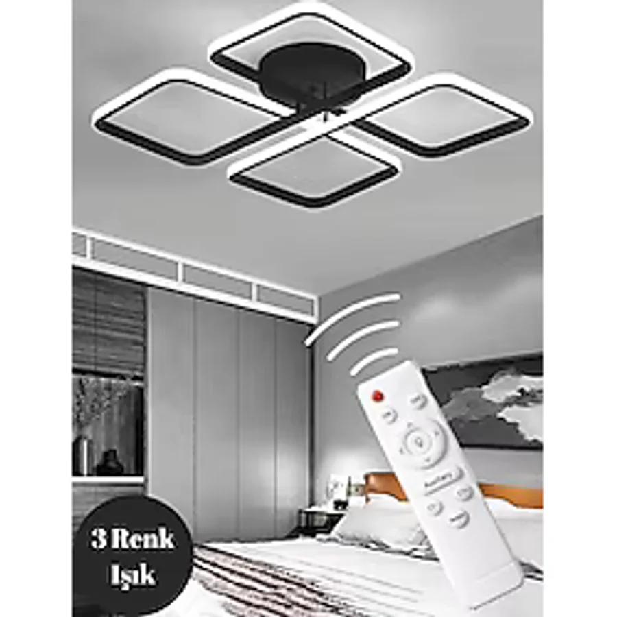Elektroyou Novem Kumandalı 3 Renk Plafonyer LED Avize