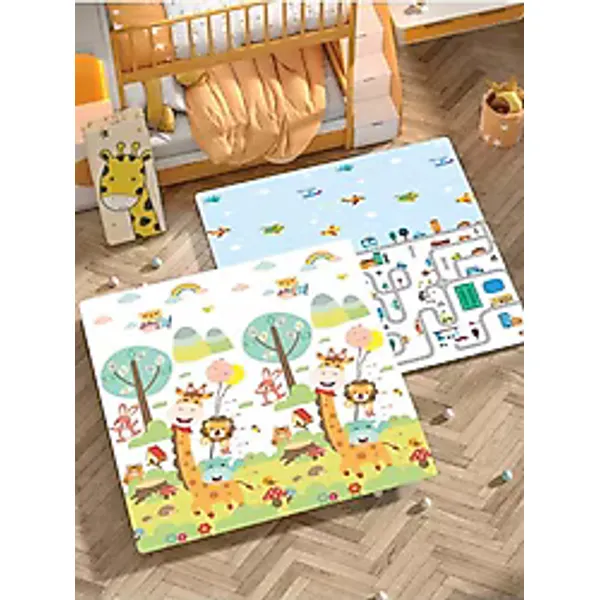 Elfobaby Taşıtlar Sevimli Dostlar 150x180 cm Katlanabilir Oyun Matı