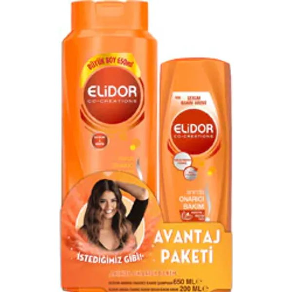 Elidor Superblend Anında Onarıcı Bakım Şampuan 650 ml + Saç Kremi 200 ml