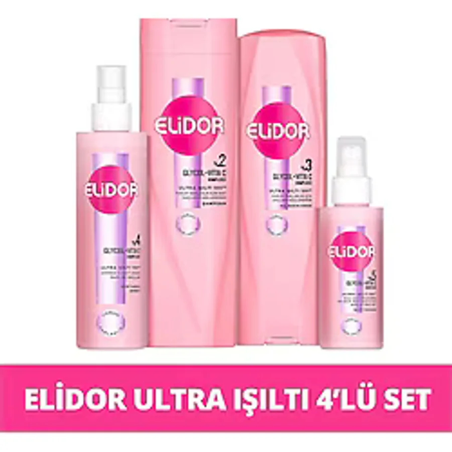 Elidor Ultra Işıltı Yoğun Parlaklık Saç Bakım Seti 4'lü