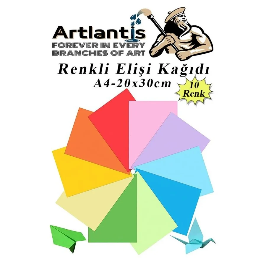 Elişi Kağıdı A4 10 Renk 1 Paket El işi Kağıdı 10 Lu Kreş Ana Sınıfı Okul Öncesi Sınıf Malzemesi