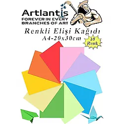 Elişi Kağıdı A4 10 Renk 1 Paket El işi Kağıdı 10 Lu Kreş Ana Sınıfı Okul Öncesi Sınıf Malzemesi