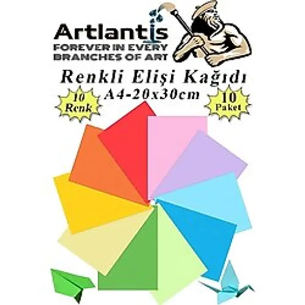 Elişi Kağıdı A4 10 Renk 10 Paket El işi Kağıdı 10 Lu Kreş Ana Sınıfı Okul Öncesi Sınıf Malzemesi