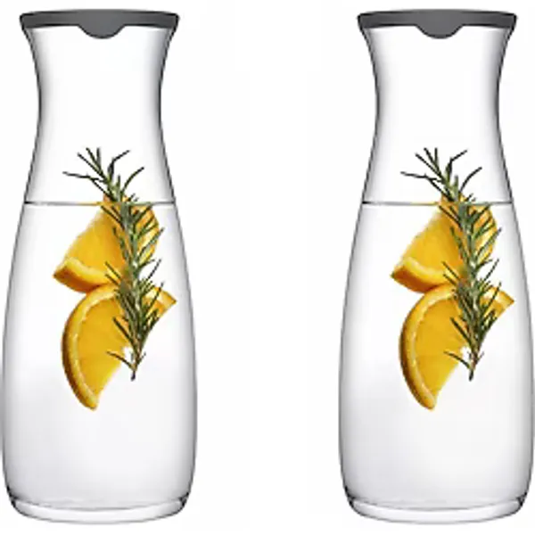 Elite 43813 Amphora Sürahi - 2 Li Cam Karaf Başucu Sürahisi Meşrubat Şişesi 1180 cc Gri 1 Adet