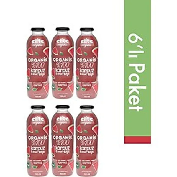 Elite Naturel 6'lı Organik %100 Karpuz & Limon Suyu 700 ml