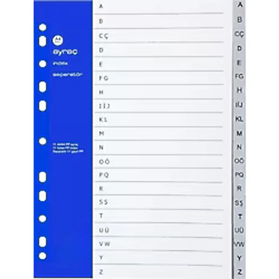 Elitstore PP Seperatör Ayraç Harfler A-Z