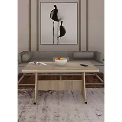Eliusta Tekerlekli Masa %100 Mdf Sehpa Ofis sehpası Orta Sehpa Salon Masa Yemek Masası