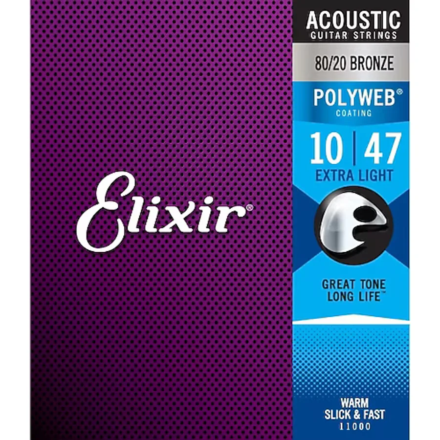Elixir Polyweb Bronze Extra Light Akustik Gitar Teli (.010-.047)