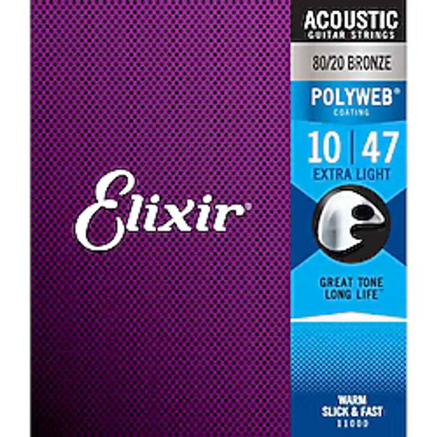 Elixir Polyweb Bronze Extra Light Akustik Gitar Teli (.010-.047)