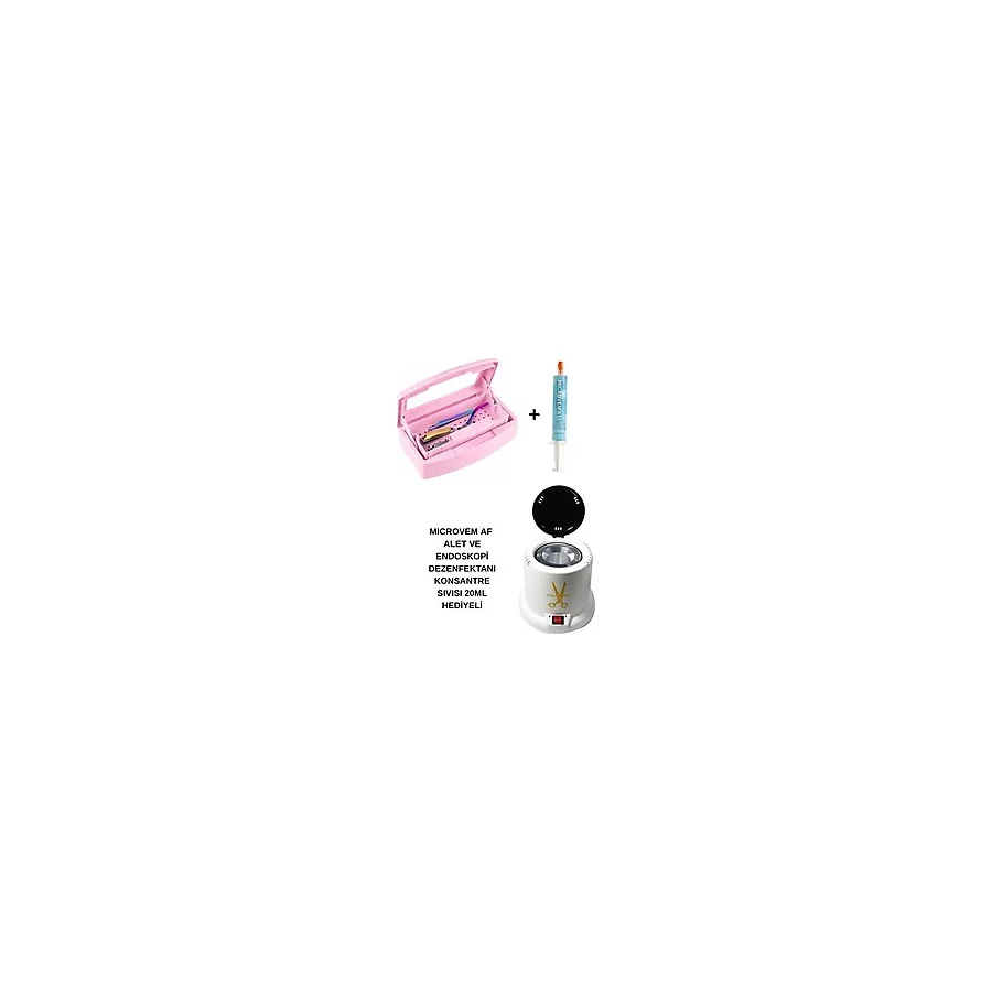 Ellea Nail 100W Mini Sterilizasyon Makinesi ve Çift Bölmeli Sterilizasyon Kutusu Dezenfektan Sıvısı Hediyeli