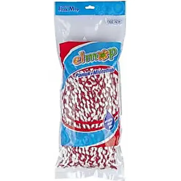 Elmop PM01 Yedek Islak Vidalı Mop Paspas Püskül Ucu - Pamuklu Mikrofiber Ipli Mop Yedeği Başlığı