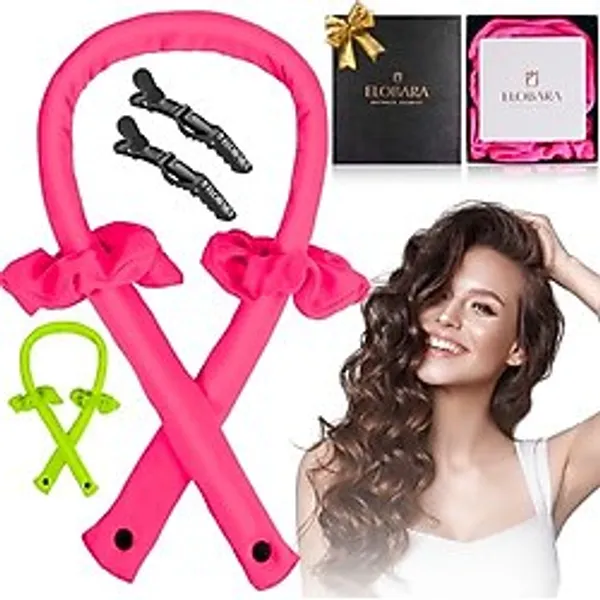 Elobara Heatless Saç Bigudi Seti - Heatless Curls Kafa Bandı ile Zahmetsiz Gecelik Bukleler - Heatless Curling Rod Kafa Bandı ile Isı Olmadan Çarpıcı Isısız Bukleler Elde Edin