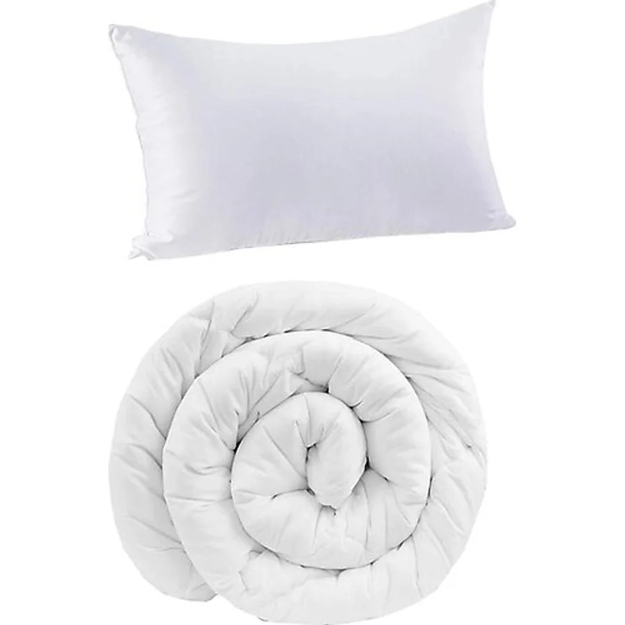 Elyaf Sepeti Doğal Yünden El Dikimi Bebek Yün Yorganı+Yün Bebek Yastığı - 100 x 150 cm - Beyaz