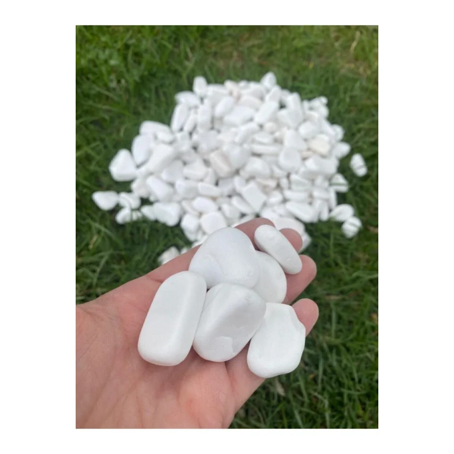 Elysian Beyaz Dolomit Taş 1kg 3-6cm Doğal Renkli Peyzaj Taşı Dekoratif Akvaryum Bahçe Süs Taşları