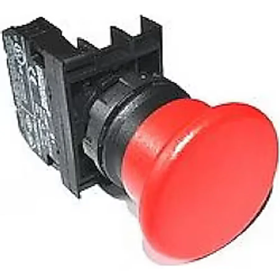 Emas B100MK ,KONTAK-1A Kırmızı Mantar Yaylı M22 Buton