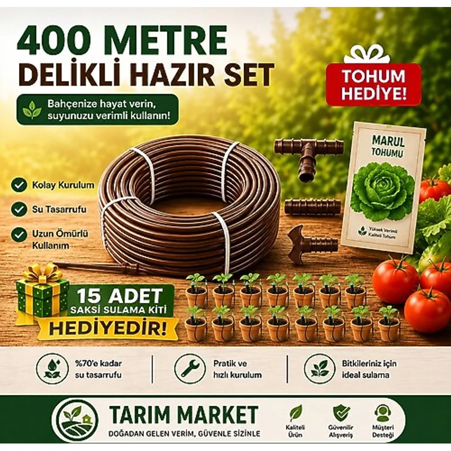 Emek 400 Metre Kendinden Delikli Damla Sulama Sistemi