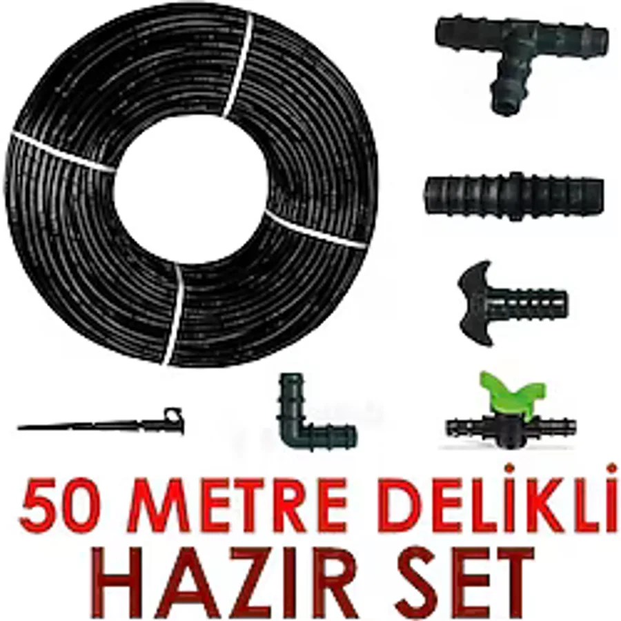 Emek 50 Metre Kendinden Delikli Damla Sulama Sistemi Ek Parçaları Damlama Borusu