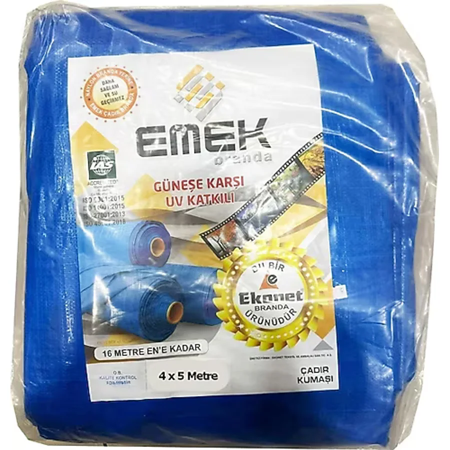 Emek Çadır Kumaşı Branda Tente UV Güneşlik Gölgelik Koruma Yağmur Su Geçirmez - 4x5 Metre - 1 Paket