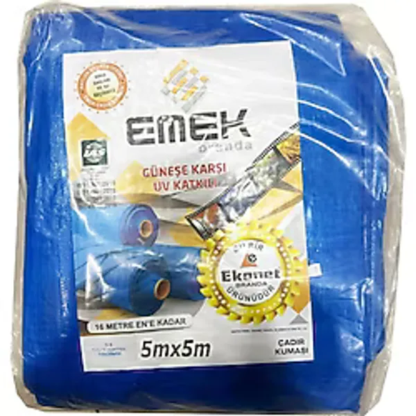 Emek Çadır Kumaşı Branda Tente UV Güneşlik Gölgelik Koruma Yağmur Su Geçirmez - 5x5 Metre - 1 Paket